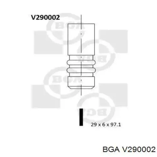 Клапан впускний BGA V290002 ціна, від 5.46 USD