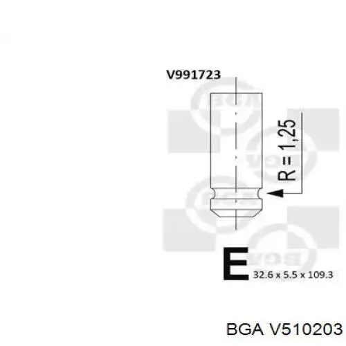 V510203 BGA клапан впускний