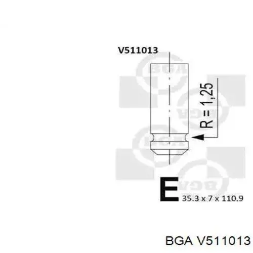 Клапан впускний BGA V511013 ціна, від 3.44 USD