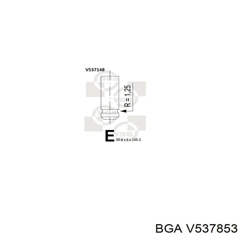 Клапан впускний BGA V537853 ціна, від 4.17 USD