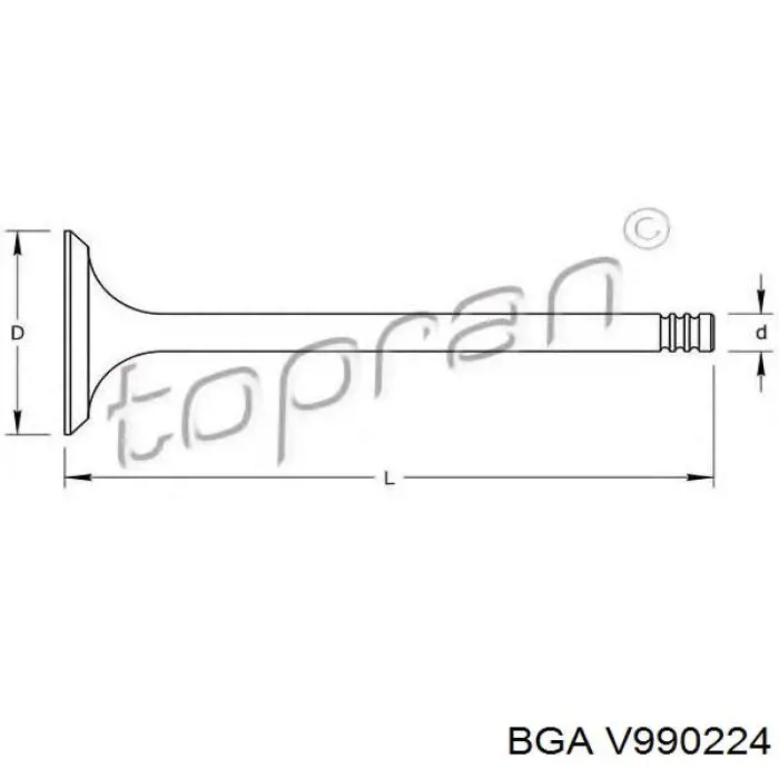 V990224 BGA клапан випускний