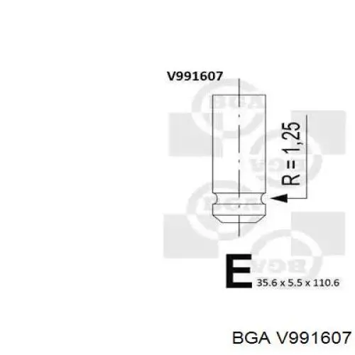 Клапан впускний BGA V991607 ціна, від 3.09 USD