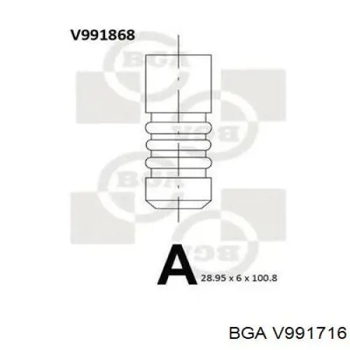 Купити V991716 BGA Клапан випускний