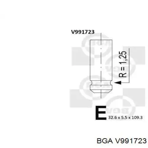 V991723 BGA клапан впускний