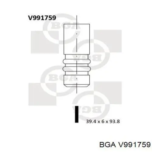Клапан впускний BGA V991759 ціна, від 4.98 USD