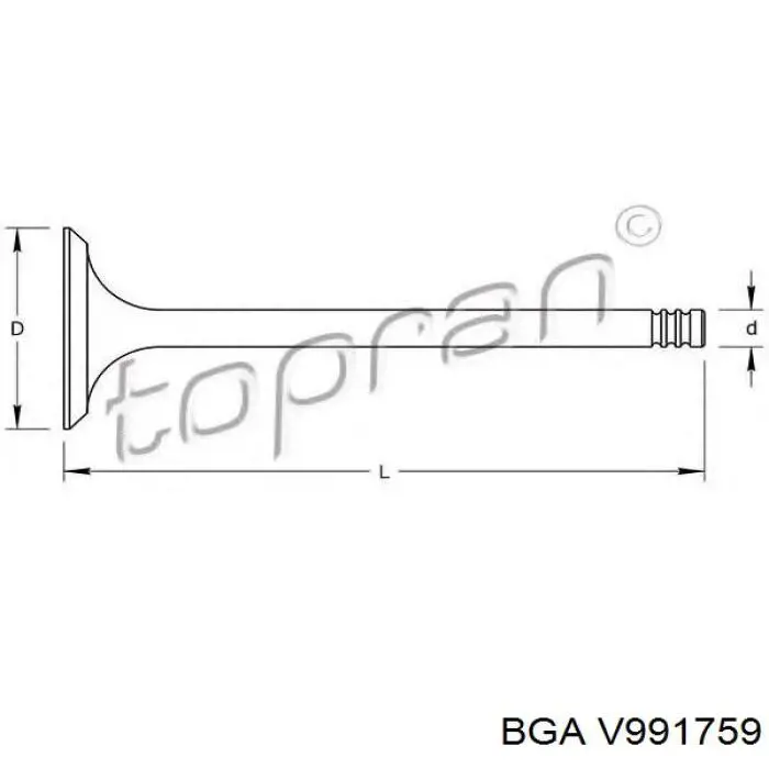 Купити V991759 BGA Клапан впускний