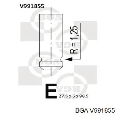 Клапан впускний BGA V991855 ціна, від 4.51 USD