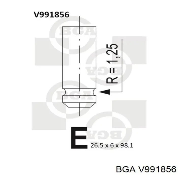V991856 BGA клапан випускний