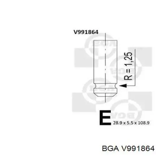 Купити V991864 BGA Клапан випускний