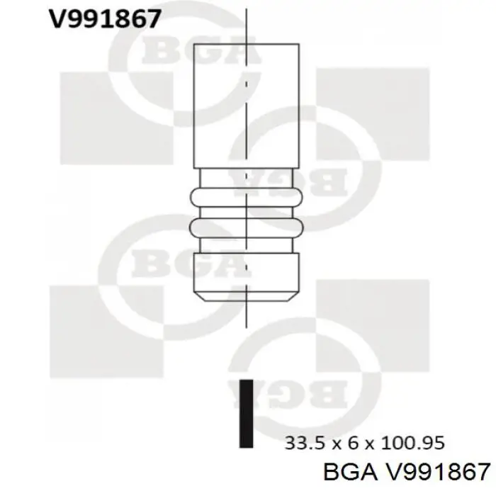 Клапан впускний BGA V991867 ціна, від 3.62 USD