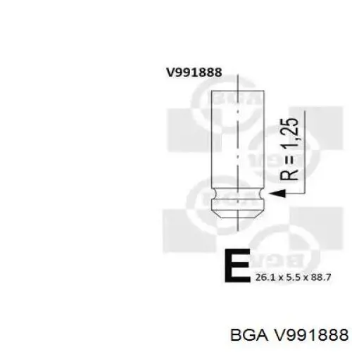 V991888 BGA клапан випускний