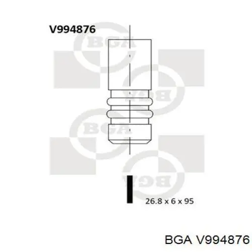 Клапан впускний BGA V994876 ціна, від 5.08 USD