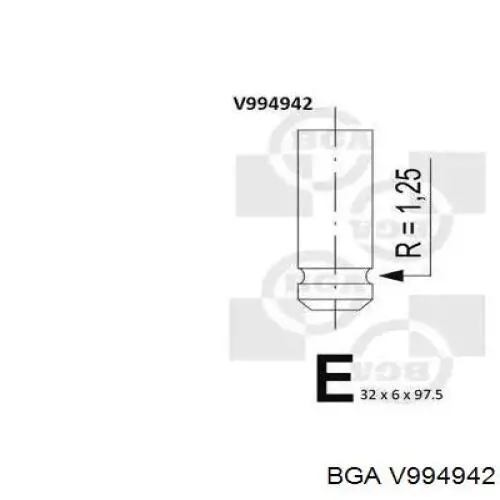 Клапан випускний V994942 BGA