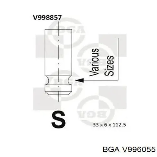 V996055 BGA клапан впускний