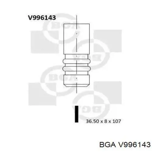 Клапан впускний BGA V996143 ціна, від 3.50 USD