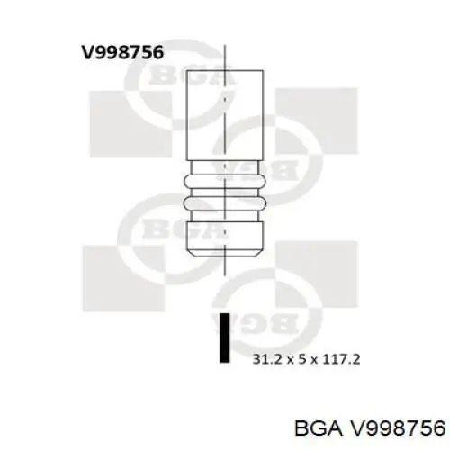 V998756 BGA клапан впускний