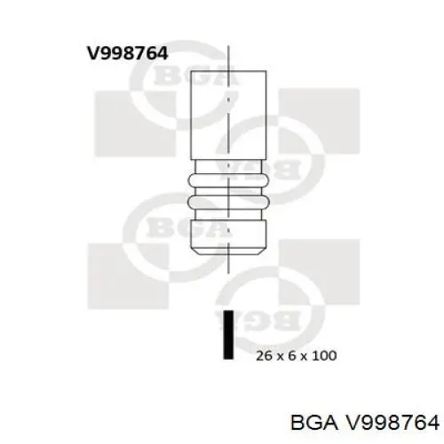 V998764 BGA клапан впускний