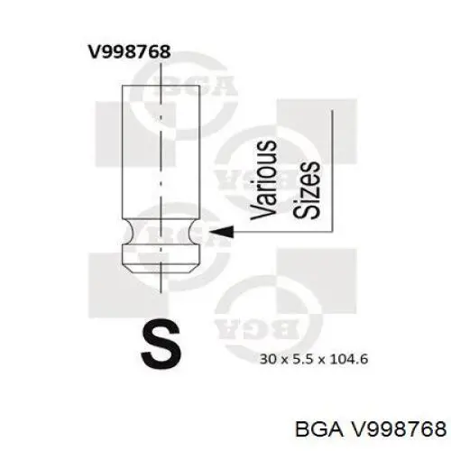 V998768 BGA клапан випускний
