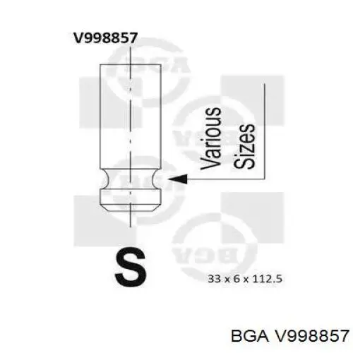 Купити V998857 BGA Клапан впускний