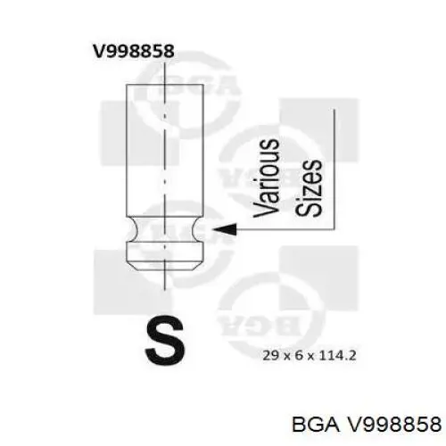Купити V998858 BGA Клапан випускний