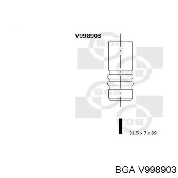 V998903 BGA клапан випускний