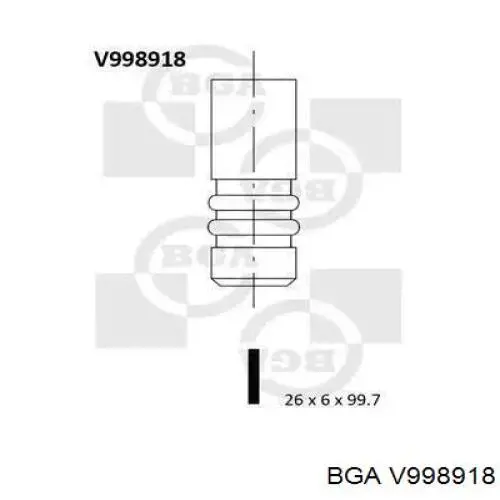 Клапан впускний BGA V998918 ціна, від 6.14 USD