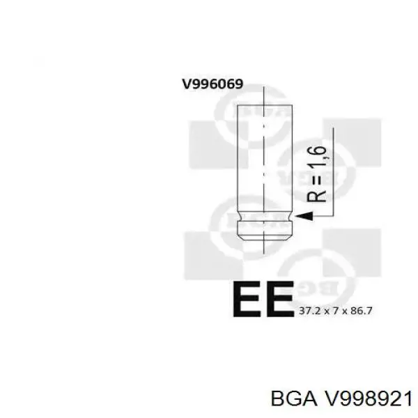 V998921 BGA клапан випускний