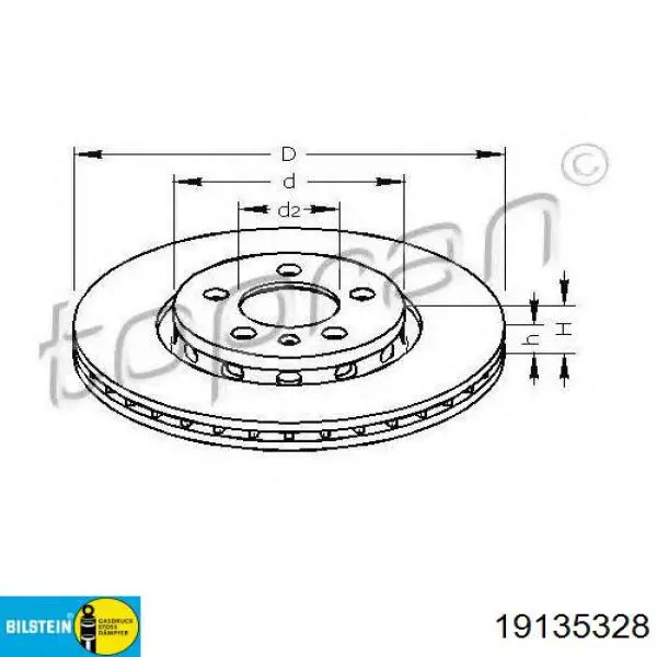 Купити 19135328 Bilstein Стійка амортизатора задня