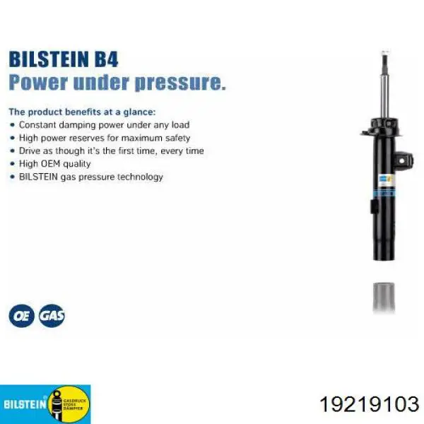 Амортизатор передній, правий 19219103 Bilstein
