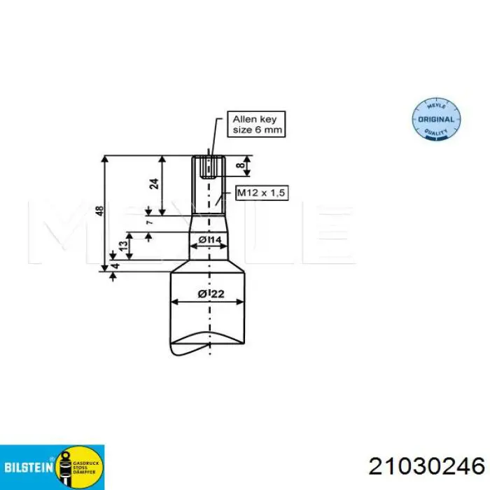 Стойка амортизатора передняя Bilstein 21030246 ціна, від 62.97 USD