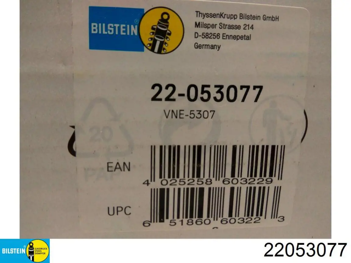 Амортизатор передній, правий Bilstein 22053077 ціна, від 54.67 USD