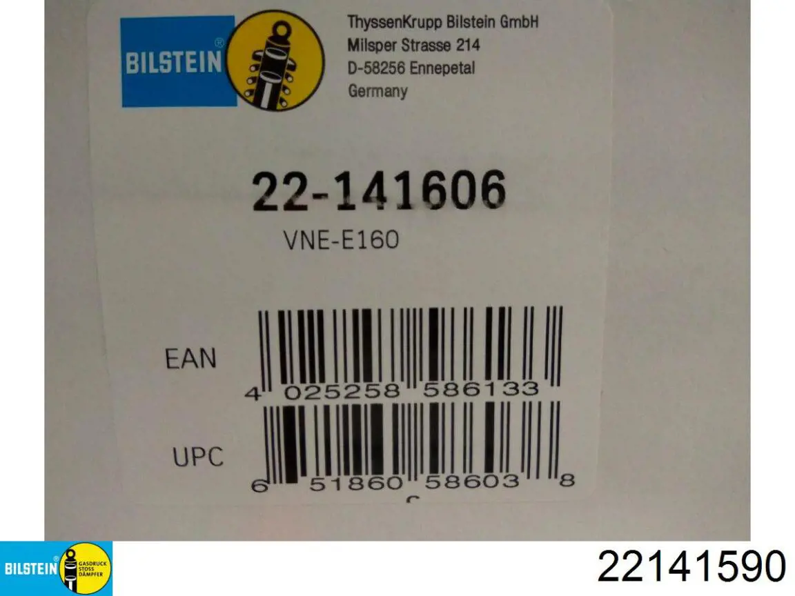 22141590 Bilstein Ліва передня стійка