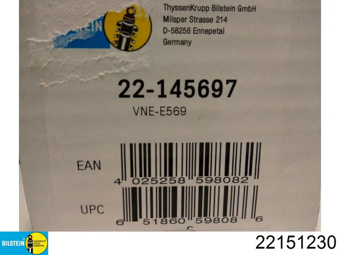 22151230 Bilstein Амортизатор передньої підвіски