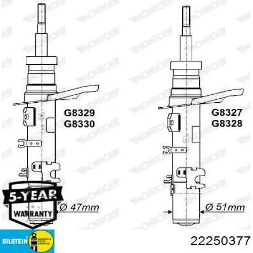 Купити 22250377 Bilstein Амортизатора передній лівий
