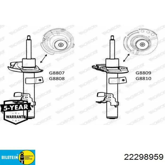Амортизатор передній, правий Bilstein 22298959 ціна, від 98.88 USD