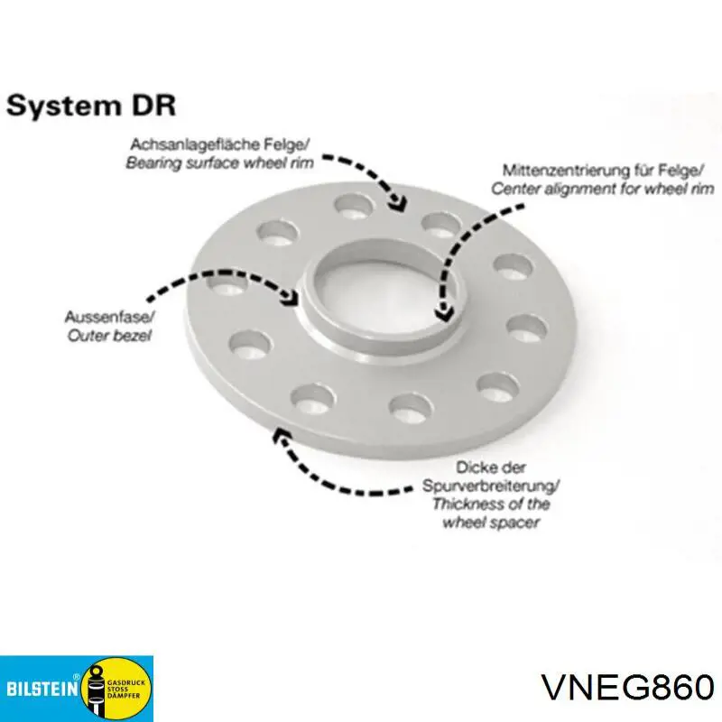 Купити VNEG860 Bilstein Амортизатор передній, правий