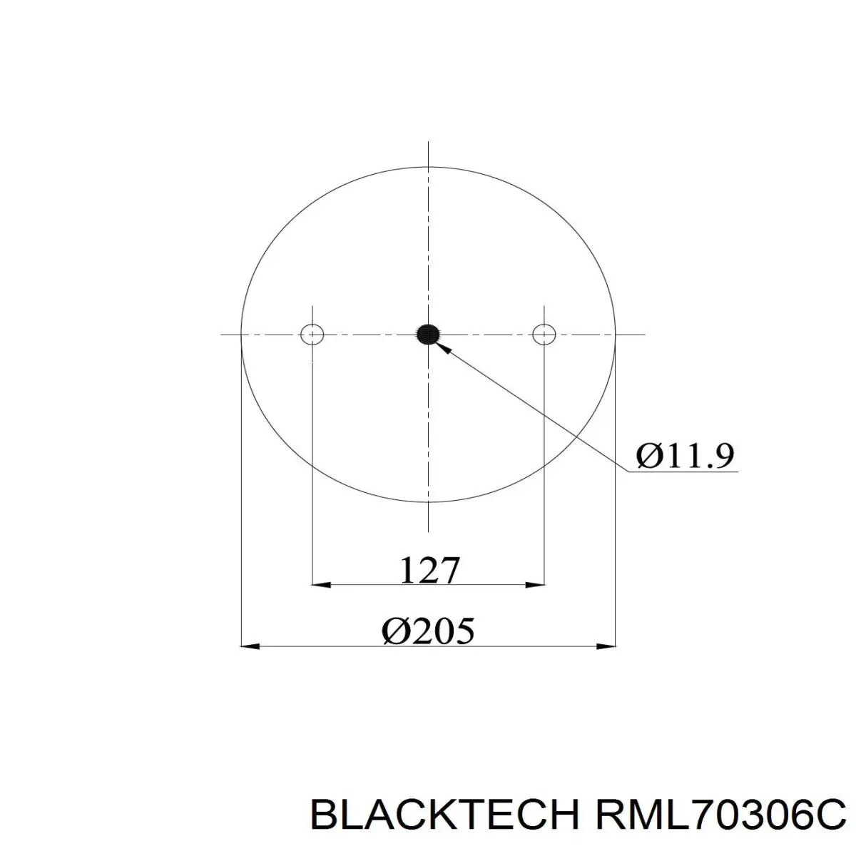 Пневмоподушка/Пневморессора моста Blacktech RML70306C ціна, від 40.17 USD