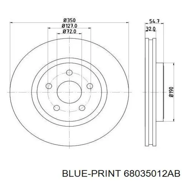 Гальмівні диски передні 68035012AB Blue Print
