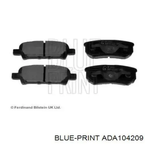 Задні гальмівні колодки ADA104209 Blue Print