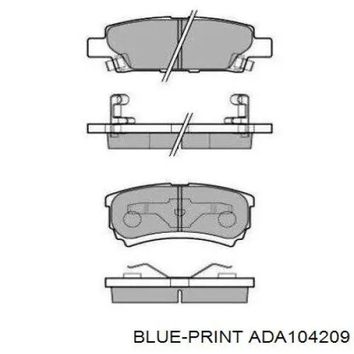 Задні гальмівні колодки Blue Print ADA104209 ціна, від 20.73 USD