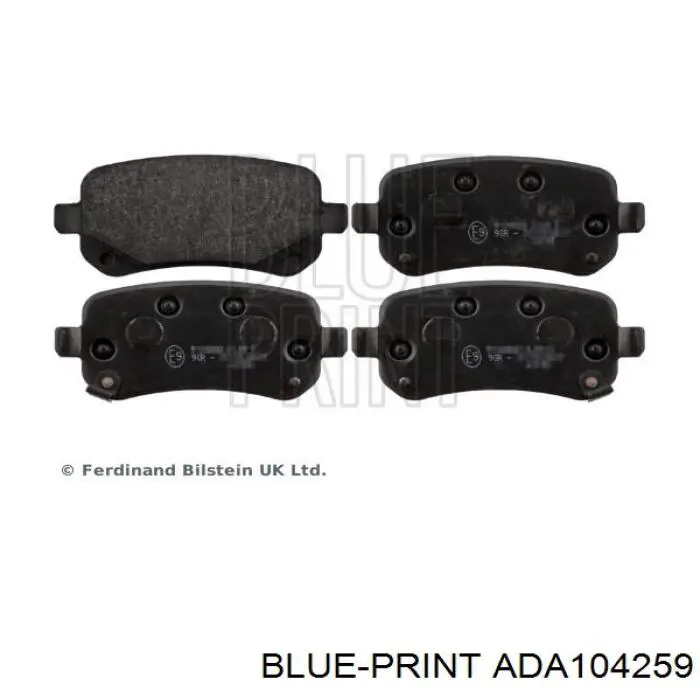 ADA104259 Blue Print колодки гальмові задні, дискові