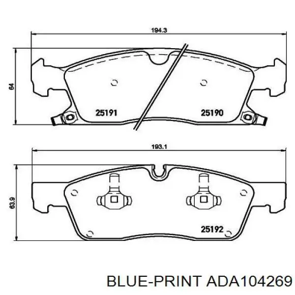 Гальмівні колодки Blue Print ADA104269 ціна, від 40.22 USD