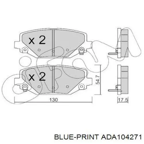 Купити ADA104271 Blue Print Задні колодки