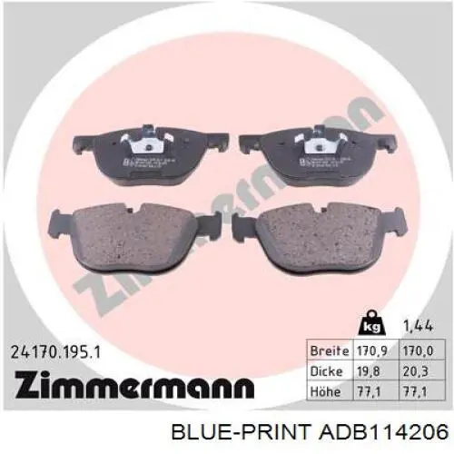 Гальмівні колодки Blue Print ADB114206 ціна, від 52.55 USD