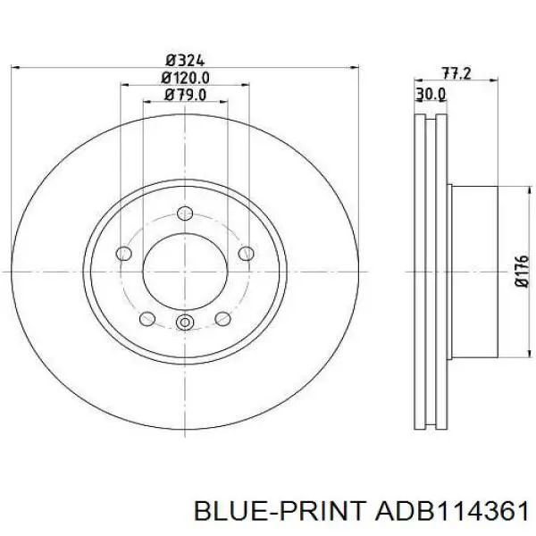 Гальмівні диски передні ADB114361 Blue Print