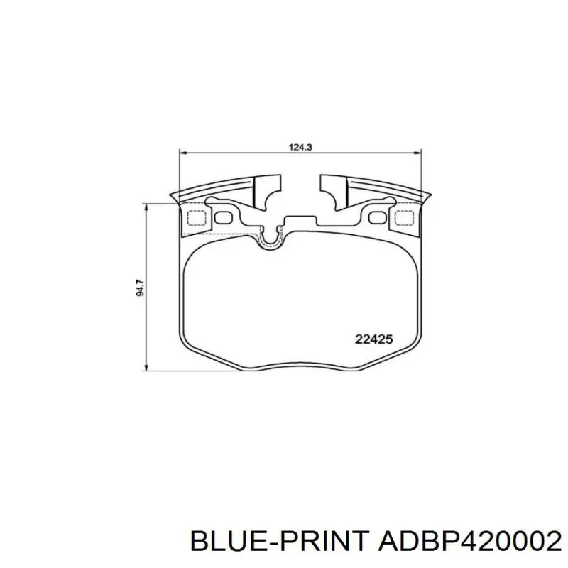 Купити ADBP420002 Blue Print Колодки гальмівні передні, дискові