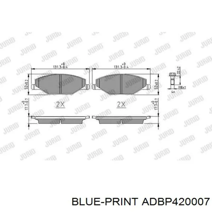 Купити ADBP420007 Blue Print Колодки гальмівні передні, дискові