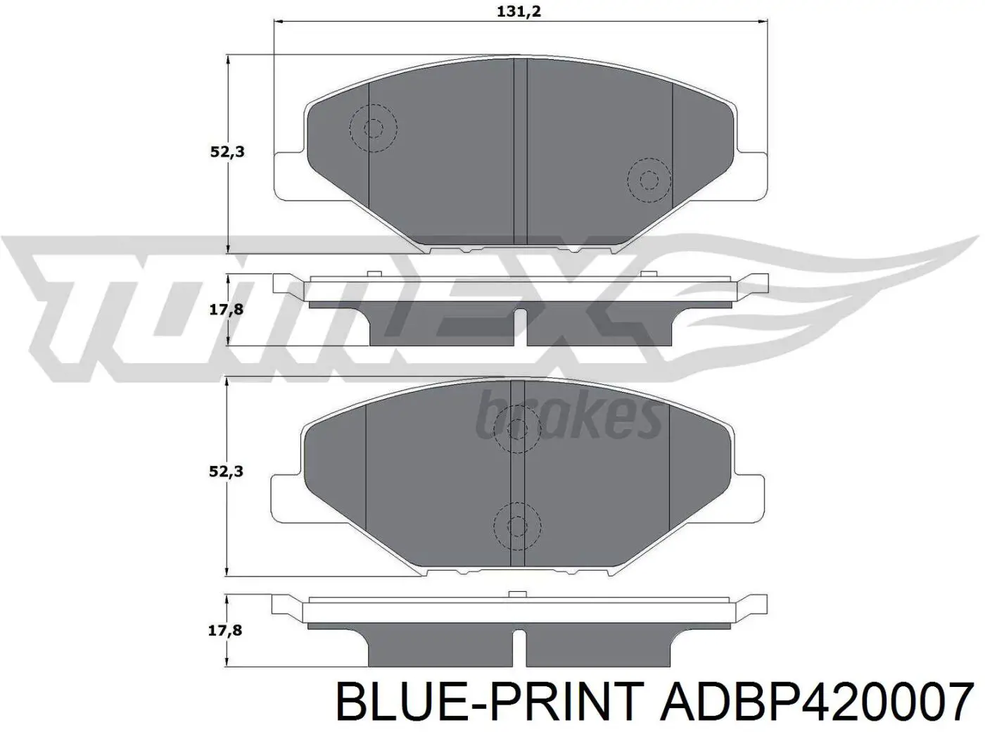 Передні тормозні колодки ADBP420007 Blue Print