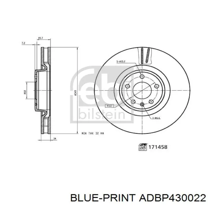 Диск переднього гальма Rotinger RT22273GL ціна, від 119.96 USD