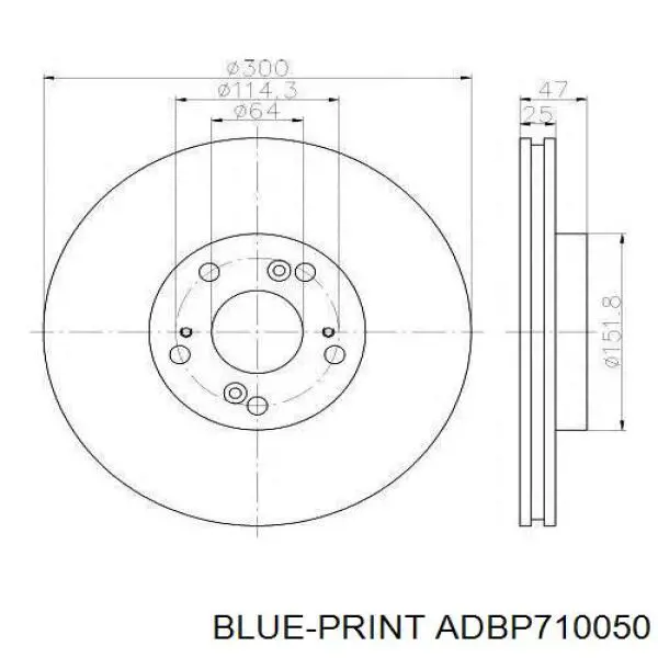 ADBP710050 Blue Print датчик абс (abs передній, лівий)